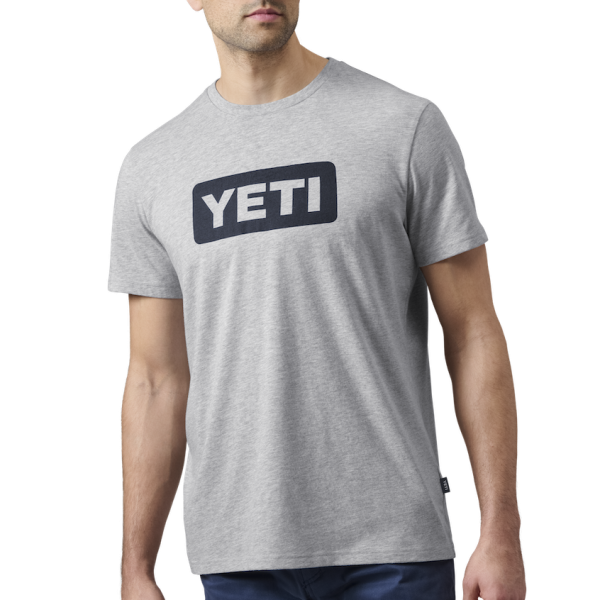 Gray/Navy Yeti Premium Logo Badge Short Sleeve T-Shirt Short Sleeve T-Shirt | BLTAGO-041