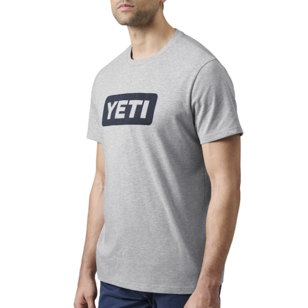 Gray/Navy Yeti Premium Logo Badge Short Sleeve T-Shirt Short Sleeve T-Shirt | BLTAGO-041