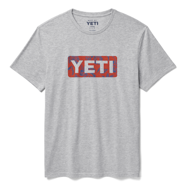Heather Gray Yeti Floral Logo Badge Short Sleeve Tee Short Sleeve T-Shirt | JRDZLI-497