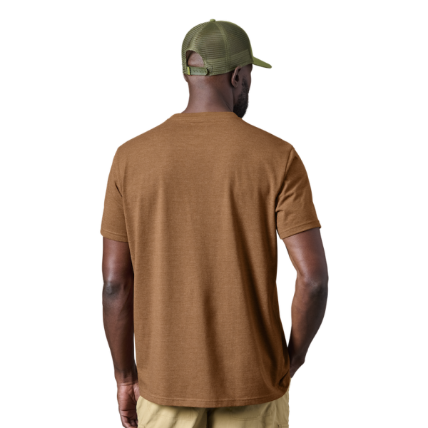 Heather Tobacco/Camo Yeti Camo Logo Badge Short Sleeve Tee Short Sleeve T-Shirt | OTCJVN-793