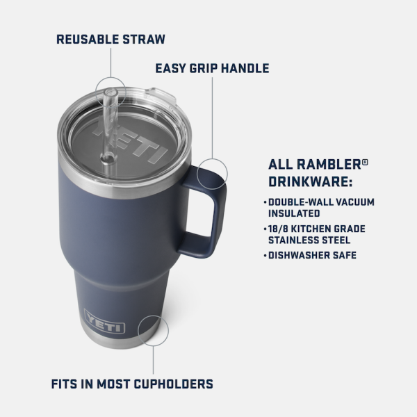 YETI 26oz Rambler Cup with Straw Lid High Dessert Clay