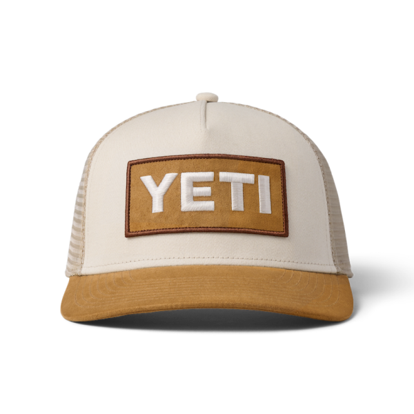 Khaki/Tan Yeti Logo FX Suede Brim Trucker Hat Hats | BJCDZY-365