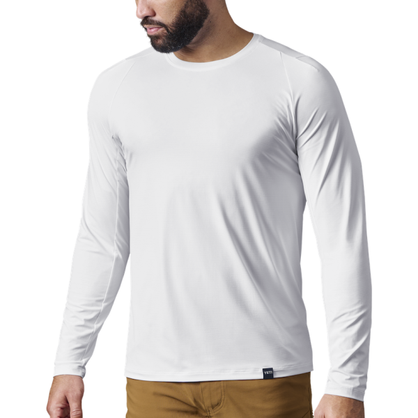 White Yeti Crew Neck Long Sleeve Sunshirt Sunshirts | NCVGXS-287