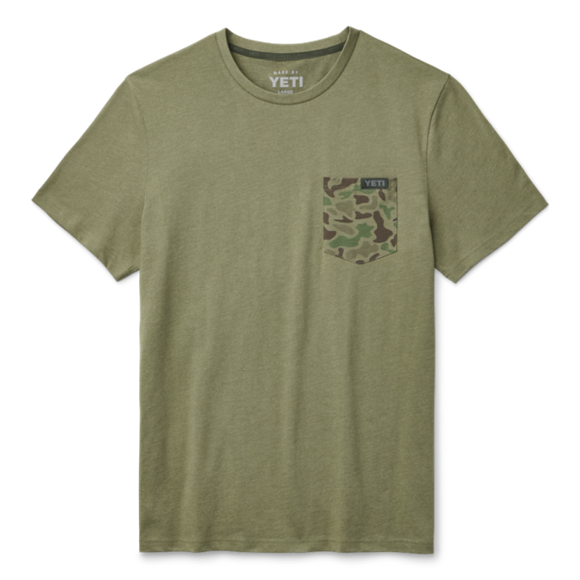 Heather Olive Yeti Camo Pocket Short Sleeve T-Shirt Short Sleeve T-Shirt | SCJZYM-532