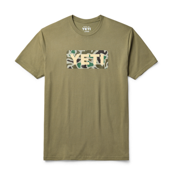 Military Green Yeti Logo Badge Duck Camo Short Sleeve T-Shirt Short Sleeve T-Shirt | PBSEOU-531